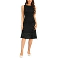 thumbnail image 2 of INSPIRE CHIC Lace Dress for Women's Cocktail Boat Neck Sleeveless Evening Sheath Dresses, 2 of 5