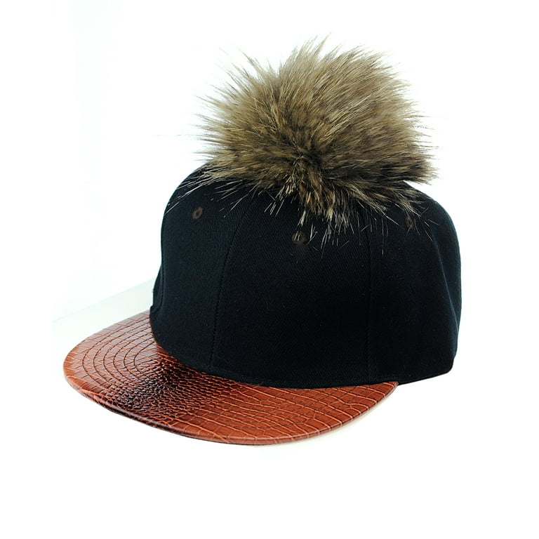 Flat cap with pom pom shop