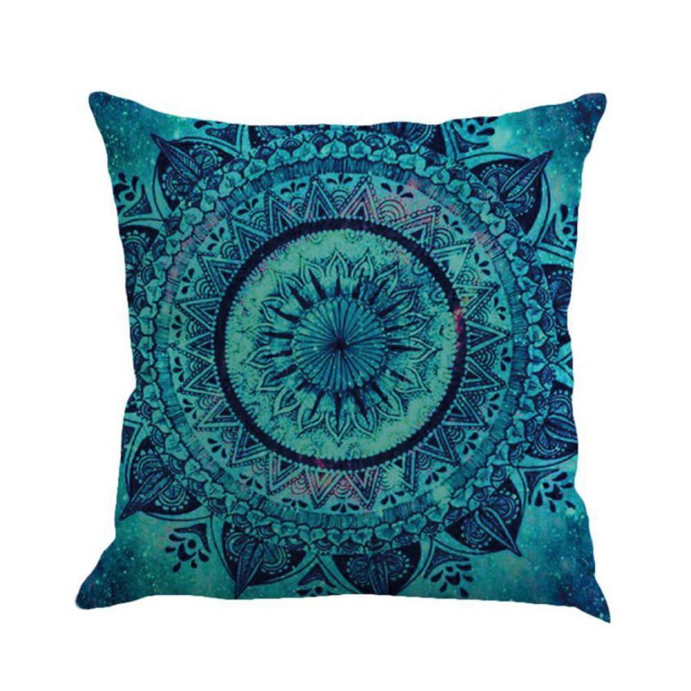 Indian Mandala Pillow Case Sofa Round BohemianThrow Waist Home Car Cushion Cover 