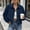 Navy, variant on Women's Corduroy Button Down Jacket Long Sleeve Solid Lightweight Casual Plus Size Coat