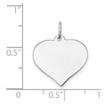 thumbnail image 3 of 14K White Gold Plain .013 Gauge Engravable Heart 16x17mm Disc Charm XWM603/13, 3 of 3
