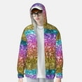 thumbnail image 2 of Balery Glitter Rainbow Sudadera ligera de manga larga con capucha y protección solar UPF 50+ para hombre y mujer, ideal para pesca y running-X-Large, 2 of 7