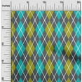 thumbnail image 1 of oneOone Georgette Viscose Lime Green Fabric Argyle Check Craft Projects Decor Fabric Printed By The Yard 42 Inches Wide, 1 of 4