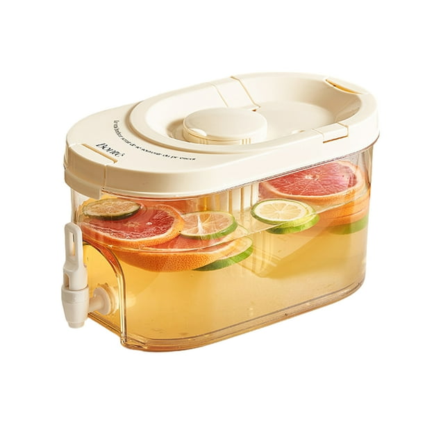 Inteprter Dispensador de bebidas heladas con grifo para preparar tés y jugos. Dispensador de bebidas de 4 l con grifo. Cocina y Comedor F 4L