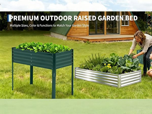 Garvee 2 Pack Galvanized Raised Garden Beds, 6x1.5x1 ft Outdoor Metal Planter Boxes for Vegetables, Flowers and Herbs, Suitable for Backyard use.