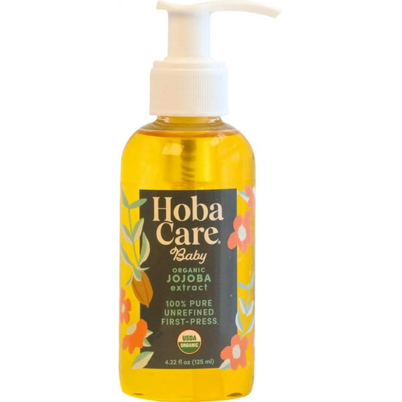The Original Jojoba Company - Hobacare Baby Organic 4.2 oz. (125 mL) - Pure Organic Jojoba for Face and Body - Essential Jojoba - 100% Pure Jojoba 4.22 Fl Oz (Pack of 1)