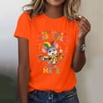 thumbnail image 5 of XAOFW Women's T-Shirts Carnival Short Sleeve Crewneck Cartoon Print T Shirt Leisure Wear Loose Fit Tee Shirts Holiday Vacation Soft Breathable Tops, 5 of 6