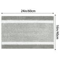 thumbnail image 6 of Unique Bargains Chenille Striped Bath Mats 2 Pcs Non-Slip Soft Plush Shaggy Bathroom Rugs  Grey 16" x 24", 6 of 6