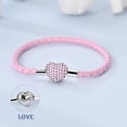thumbnail image 4 of MULA European 925 Sterling Silver CZ Heart Clasp Snake Bracelet for Charms Women Jewelry, 4 of 6