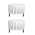 thumbnail image 1 of Pomp Pure White 90"" Round Poplin Polyester Tablecloth (2 Pack) | Wrinkle + Stain Resistant Easy Care Premium Fabric, 1 of 4