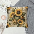 thumbnail image 2 of GOSMITH  Throw Pillow Cover Vintage Sunflowers Yellow Floral Green Leaf Rustic Wood Antique Wall Grunge Art Decor Lumbar Pillow Case Cushion for Sofa Couch Bed  White, 2 of 5