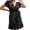 Black, variant on ZVNAÎH Women's Short Sleeve Wrap Dress Summer Casual V Neck Waisted Ruffle Hem Mini Dresses