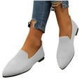 thumbnail image 5 of Tawop Women Shoes Womens Dress Shoes Work Shoes Flats Casual Comfort Pointy Toe White 7, 5 of 5