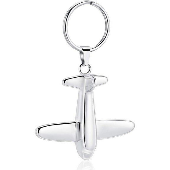 Airplane Cremation Keychain for Ashes Always In My Heart Urn Locket Cremation Jewelry Stainelss Steel Airplane Memorial Keepsake Keychain for Human Ashes Pet Ashes