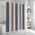 thumbnail image 6 of Blue Red Striped Shower Curtain, Waterproof Shower Curtains for Bathroom, Modern Stripes Art Farmhouse Washable Fabric Bathtub Curtain Set Bath Decor with 12 Hooks 48"x72", 6 of 8