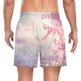 thumbnail image 4 of joogoo Men's Peach Floral Sunset Swim Trunks with Liner Pocket Beach Shorts Large, 4 of 9