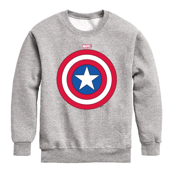 Captain America - Logo Shield - Youth Boys Crew Fleece Sweatshirt