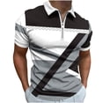 thumbnail image 2 of Mefallenssiah T-Shirt Décontracté Imprimé à Manches Courtes Col Rabattu avec Fermeture Éclair pour Hommes, 2 of 5