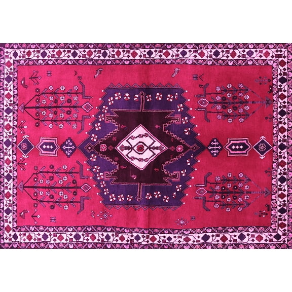 Ahgly Company Indoor Rectangle Persian Pink Traditional Area Rugs, 5' x 7'