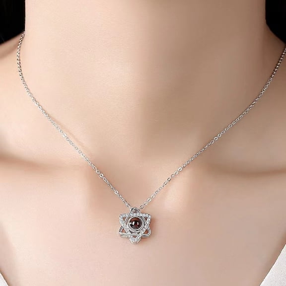 Picture Necklace Personalized Photo Projection Necklace Memorial Valentine's Day Birthday Gifts for Wife Girlfriend