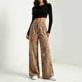 thumbnail image 4 of Women's Wide Leg Jeans Floral Print Bohemian Style Flowy Loose Wide Leg Vintage Baggy Jeans High Waist Stretchy Straight Leg Loose Denim Pants with Pockets, 4 of 8
