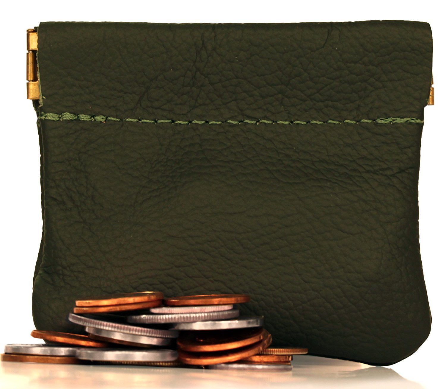 Front Pocket Pouch for Bill and Coins Pack of 4 Faux Leather Squeeze Coin Purse for Men & Women 