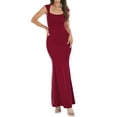 thumbnail image 1 of Lucakuins, vestido largo de cola de pez para mujer, vestido informal de fiesta de corte bajo de Color sólido para cóctel de playa, ropa de calle de verano Lucakuins moda, 1 of 7