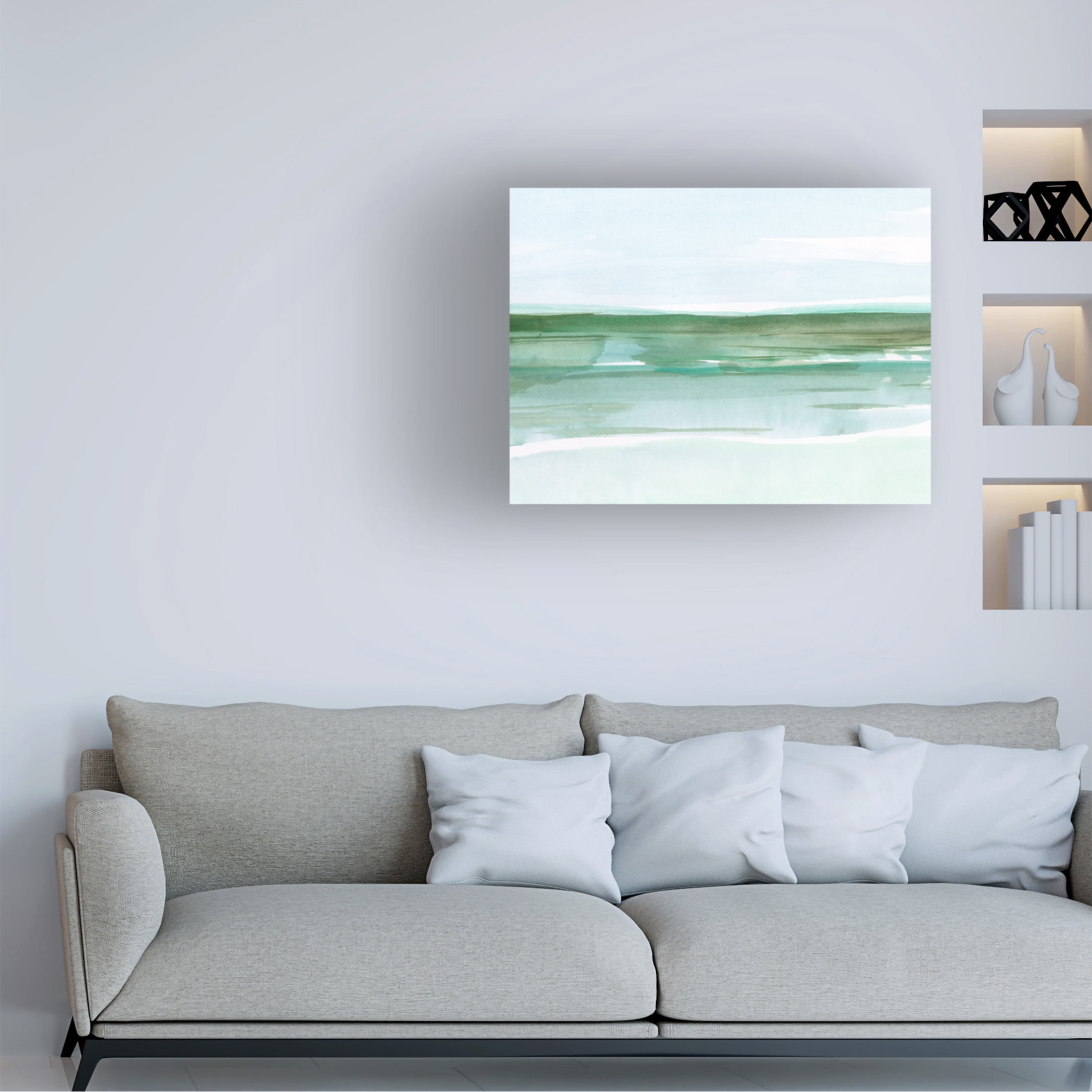 Canvas Wall Art - Ethan Harper 'Serene Aqua II' Wall Art for Living Room, Bedroom, or Office Décor by Trademark Fine Art - 32 x 24 Inches