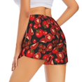 thumbnail image 3 of Bixox Women's Tomato pattern 2 in 1 Running Shorts - Lightweight Athletic Workout Gym Yoga Shorts Liner with Pockets - X-Large, 3 of 7