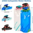 thumbnail image 5 of 4 Pack Collapsible Water Bottles for Travel – 24oz Foldable Water Bottle with Leakproof Lid, Food-Grade Silicone Portable Reusable BPA-Free Water Bottle for Hiking,Sports,Camping,Biking, 5 of 8