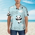 thumbnail image 2 of Pofeuu Cute Panda Bear Print Hawaiian Shirt for Men Sleeves Casual Button Down Summer Beach Dress Shirts T-Shirts,Medium, 2 of 7