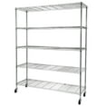 thumbnail image 5 of IVV 5-Tier Storage Shelf Heavy Duty Metal Utility Cart with Wheels for Home Garage, NSF-Certified, Silver, 5 of 8