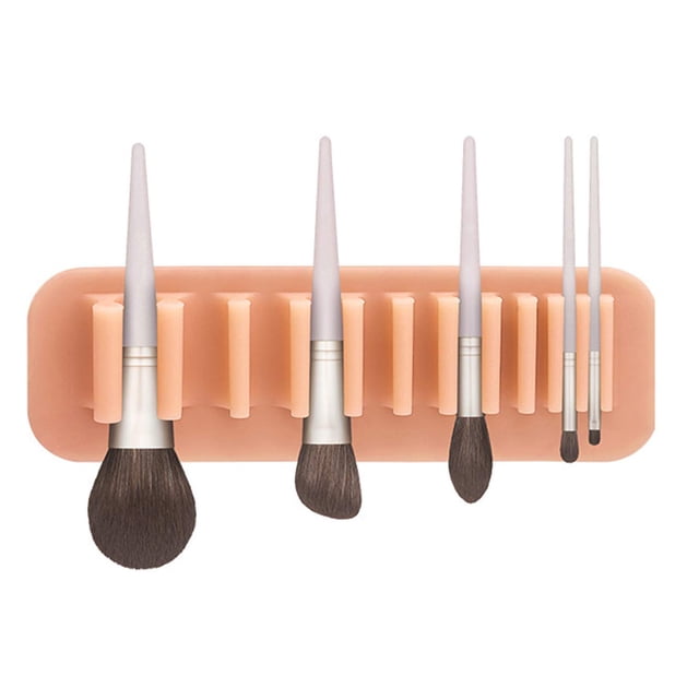 Organizador de brochas de maquillaje de silicona, resistente al agua, sin clavos, adhesivo para guardar brochas de maquillaje y artículos pequeños, soporte para cepillos de dientes para