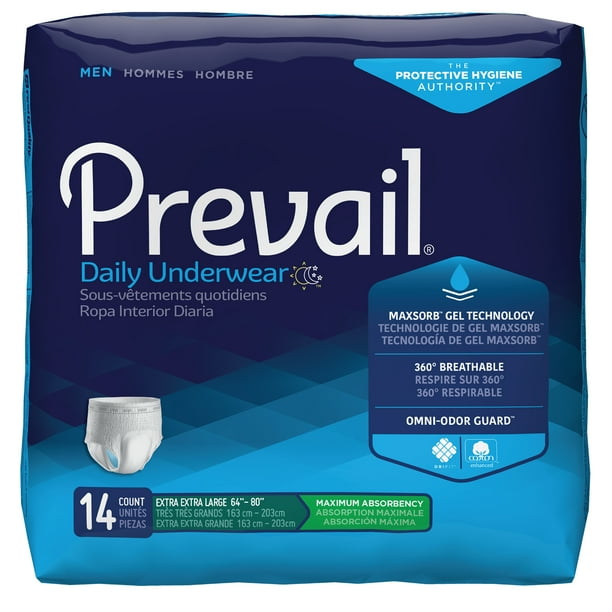 Prevail Maximum Absorbency Protective Underwear for Men, Size XXL, 14