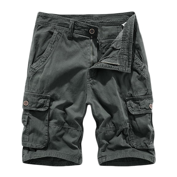 IROINNID Mens Outdoor Summer Expandable Waist with Pocket and Zipper Lightweight Water Resistant Quick Dry Fishing Hiking Shorts