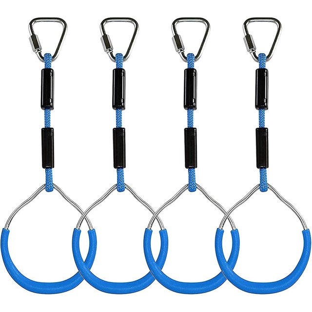 Anillos de escalada para niños columpio multifunción con carga máxima plástico 120 kg azul 4 piezas TUNC Sencillez
