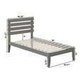 thumbnail image 3 of AFI Oxford 14" Twin Wood Platform Bed Frame with Modern Pallet Headboard, Grey, 3 of 6