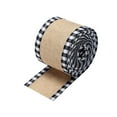 thumbnail image 3 of EWASWON Christmas Black Faux Burlap Ribbon 216in - Black & White Plaid Wide Edge Wrap for Tree Decor, Gift Wrapping & DIY Bows, 3 of 6
