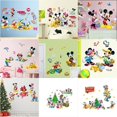 thumbnail image 2 of Pegatinas de pared navideñas de Mickey y Minnie, calcomanía de Arte de coche, decoración de habitación de niños, murales de favores, póster de pared roto, 2 of 4