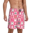 thumbnail image 2 of Xecao Pink Christmas Cheer Print Men's Sleepwear Shorts Pajama Bottom Lounge Short ,Nightwear with Convenient Pockets for Relaxed Home Wear-3X-Large, 2 of 6