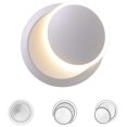 thumbnail image 1 of Appliques Murales Intérieures Blanches LED 5W Applique Murale Moderne Blanc Chaud Créatif Éclipse 2 en 1 Applique Murale en Fer Lampe LED (Blanc), 1 of 5