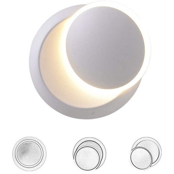 Appliques Murales d'Intérieur Lampe Murale LED Blanche 5W Applique Murale Moderne Blanc Chaud Créatif 2 en 1 Applique Murale en Fer Lampe LED (Blanc)