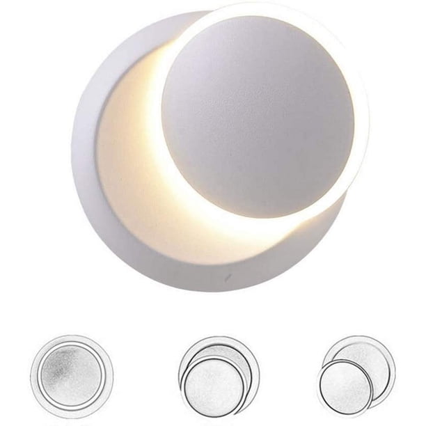 (Blanco) Apliques de pared para interiores, lámpara de pared LED blanca de 5 W, aplique de pared moderno, blanco cálido, aplique de pared de hierro creativo 2 en 1, lámpara LED
