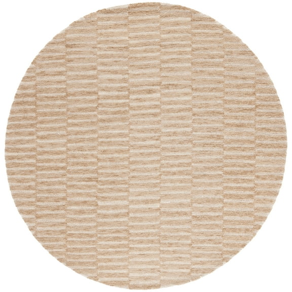 SAFAVIEH Ebony Tanisha Geometric Striped Area Rug, Beige/Brown, 6' x 6' Round
