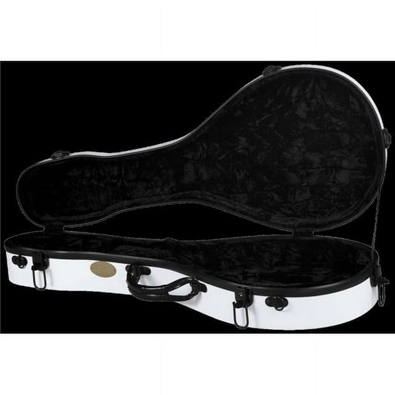 Deluxe Fiberglass A Model Mandolin Case - White