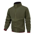 thumbnail image 3 of Mrmaere Men's Jacket Contrast Full-Zip Classic Stylish Outerwear for Daily & Casual Army Green S, 3 of 4