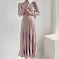 thumbnail image 3 of Maternity Sweater Dress Women Spring Maxi Dress Waist Pregnancy Photoshoot Baby Shower Pink Free Size, 3 of 3