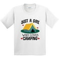 thumbnail image 3 of Inktastic Just a Girl Who Loves Camping Youth T-Shirt, 3 of 5