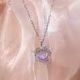 thumbnail image 1 of Dulce Rosa Circonio Colgante Collar Arco Ala Mariposa Corazón Clave Cadena De Plata Gargantilla Para Las Mujeres Accesorios De Joyería, 1 of 4