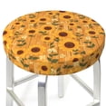 thumbnail image 3 of KLL Modern Wood Grain Sunflower Round Bar Chair Cushion Cover 12 inch ,Bar Stool Protector with Elastic, Soft Washable, 3 of 6